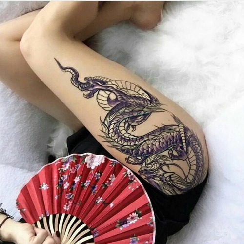 Dragon Thigh Tattoo Designs, Ideas and Meaning - Tattoos For You
