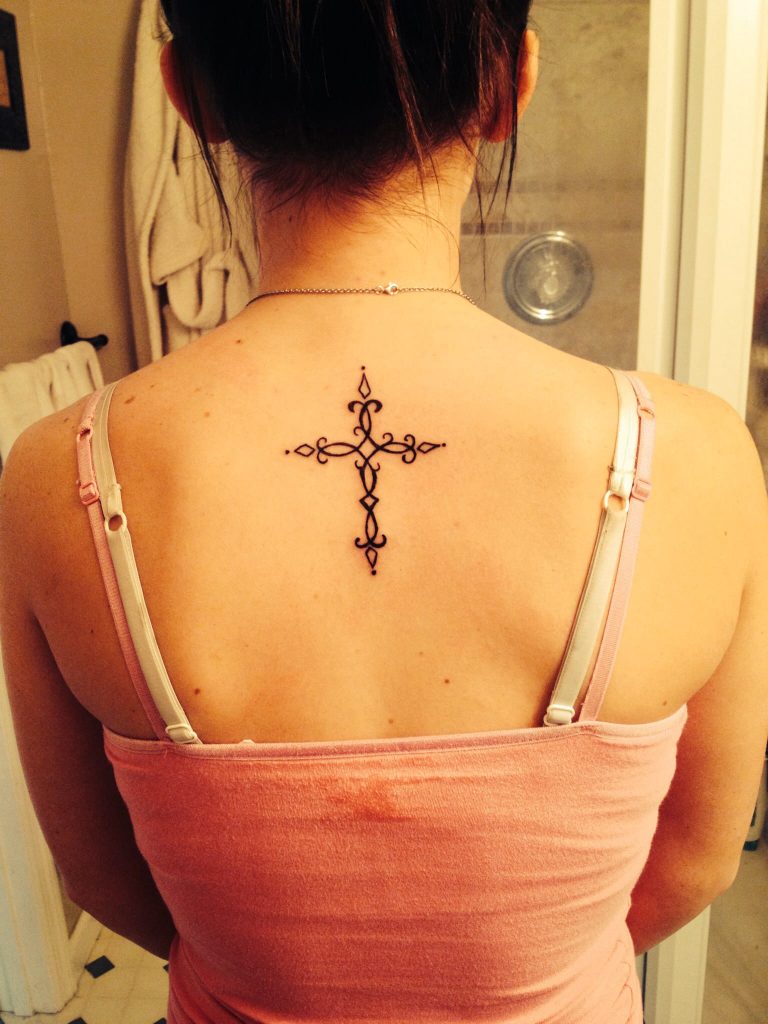 tattoos girl cross
