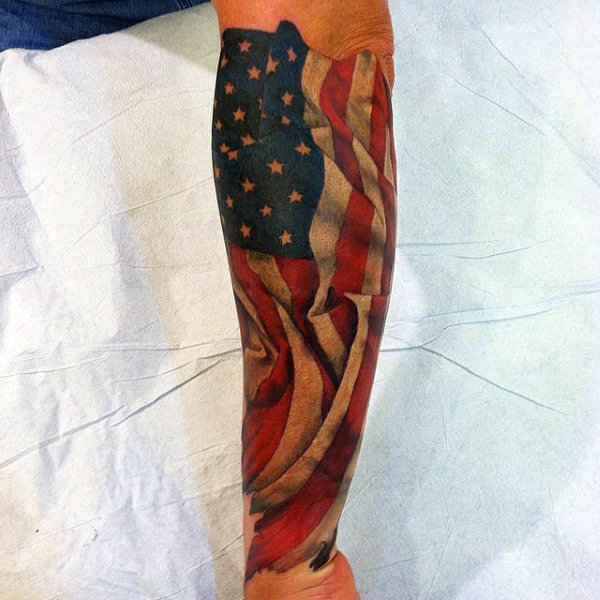 Flag Arm Wrap Tattoo  Veteran Ink