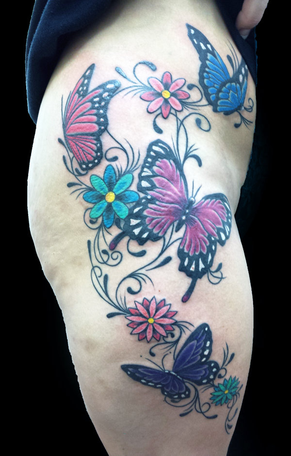 Butterfly Thigh Tattoos Designs, Ideas and Meaning - Tattoos For You