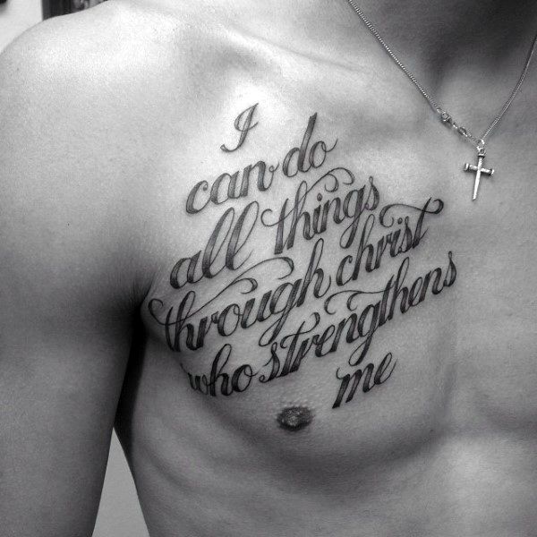 Chest Quote Tattoos Designs, Ideas and Meaning - Tattoos For You