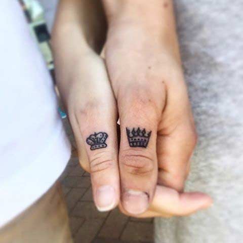King And Queen Finger Tattoos Designs Ideas And Meaning Tattoos