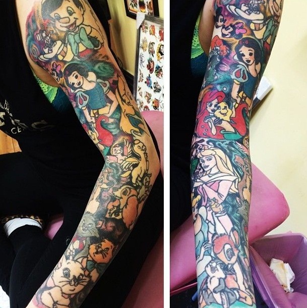 Disney Tattoo Sleeve Designs Ideas And Meaning Tattoos For You