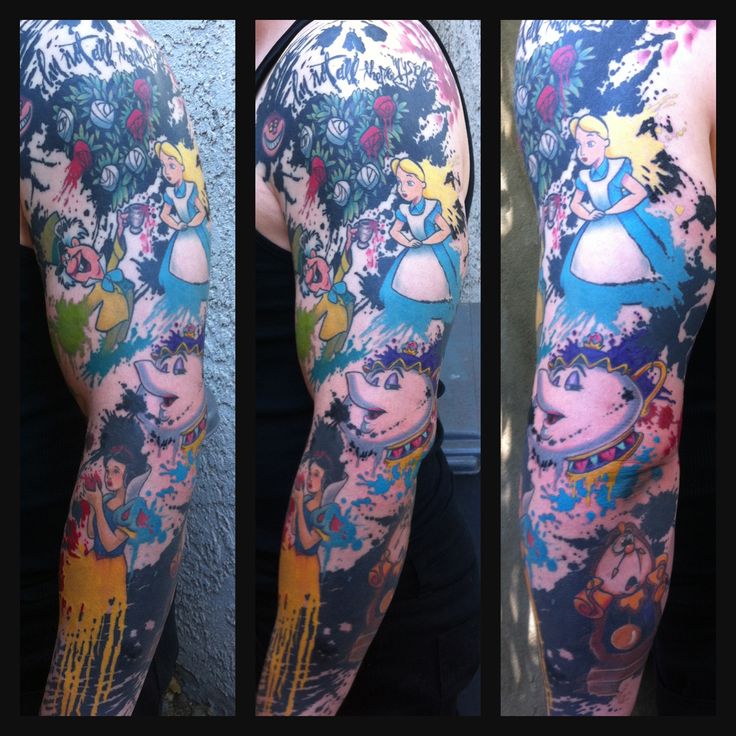 Disney Tattoo Sleeve Designs Ideas And Meaning Tattoos For You