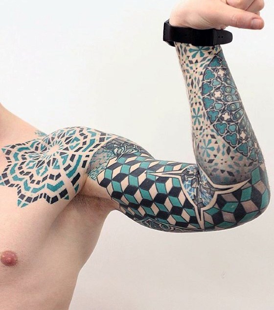 Geometric Tattoo Sleeve Designs, Ideas and Meaning - Tattoos For You