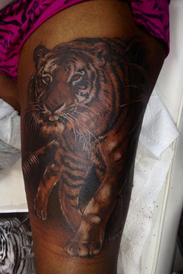 Tiger Thigh Tattoos Designs, Ideas and Meaning | Tattoos For You