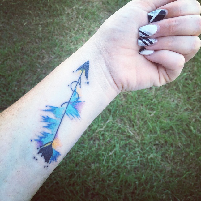 Watercolor Arrow Tattoo 19 Arrow Tattoos That Are Surprisingly Chic   Page 15