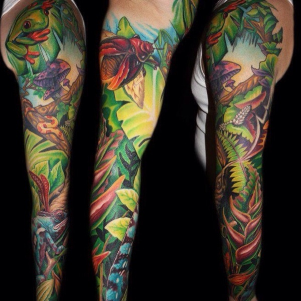 Jungle Sleeve Tattoo Designs, Ideas and Meaning | Tattoos ...