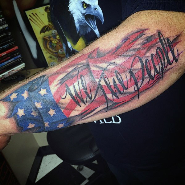 American Flag Forearm Tattoo Designs, Ideas and Meaning | Tattoos For You