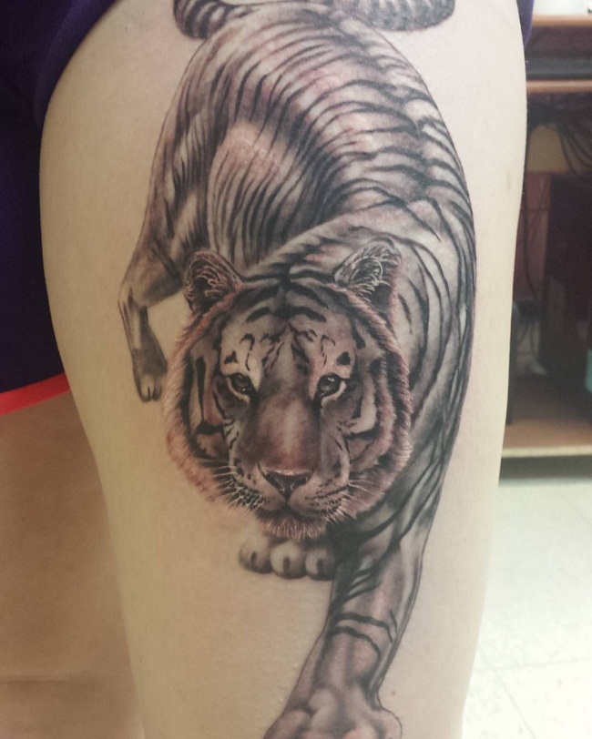 Tiger Thigh Tattoos Designs, Ideas and Meaning - Tattoos For You