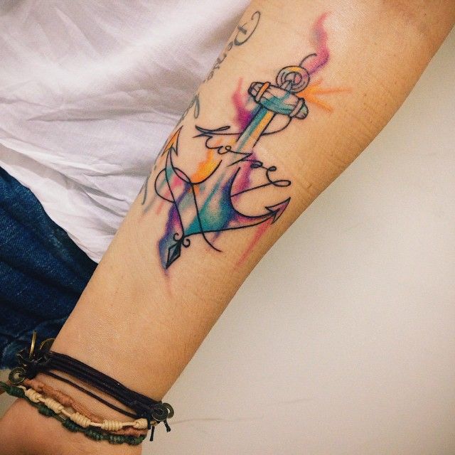 Watercolor Anchor Tattoo Designs, Ideas and Meaning - Tattoos For You