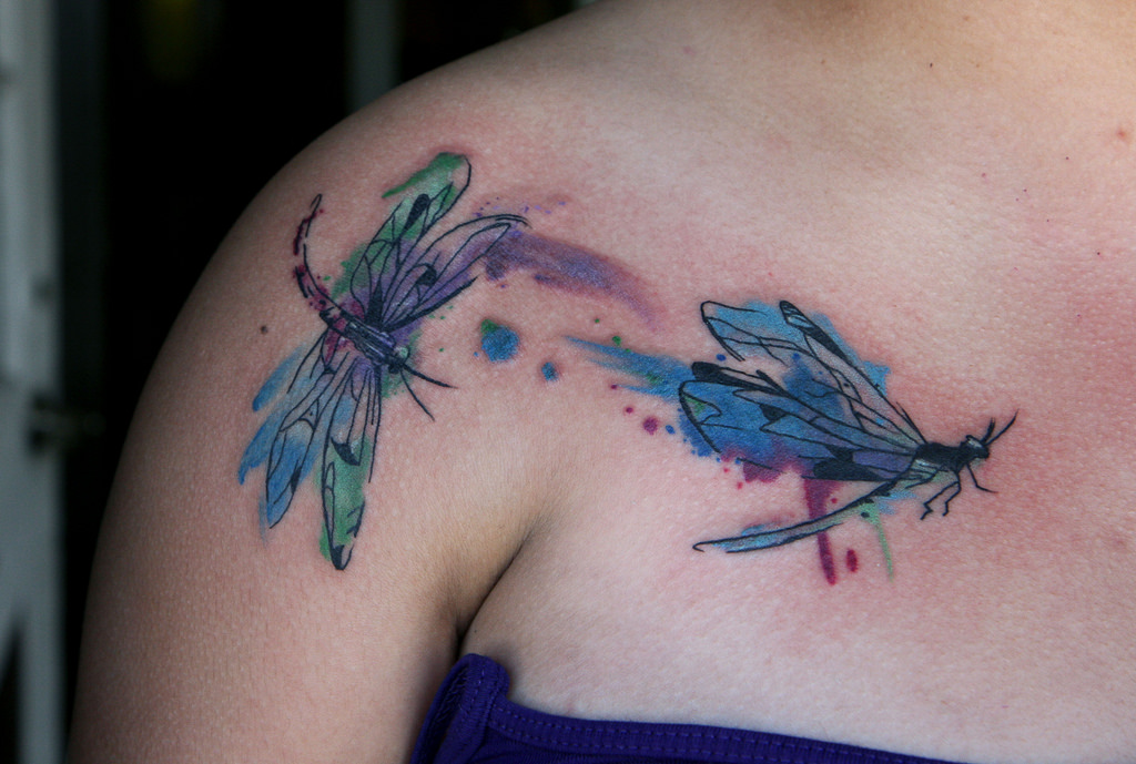 Watercolor Dragonfly Tattoo Designs Ideas And Meaning Tattoos For You