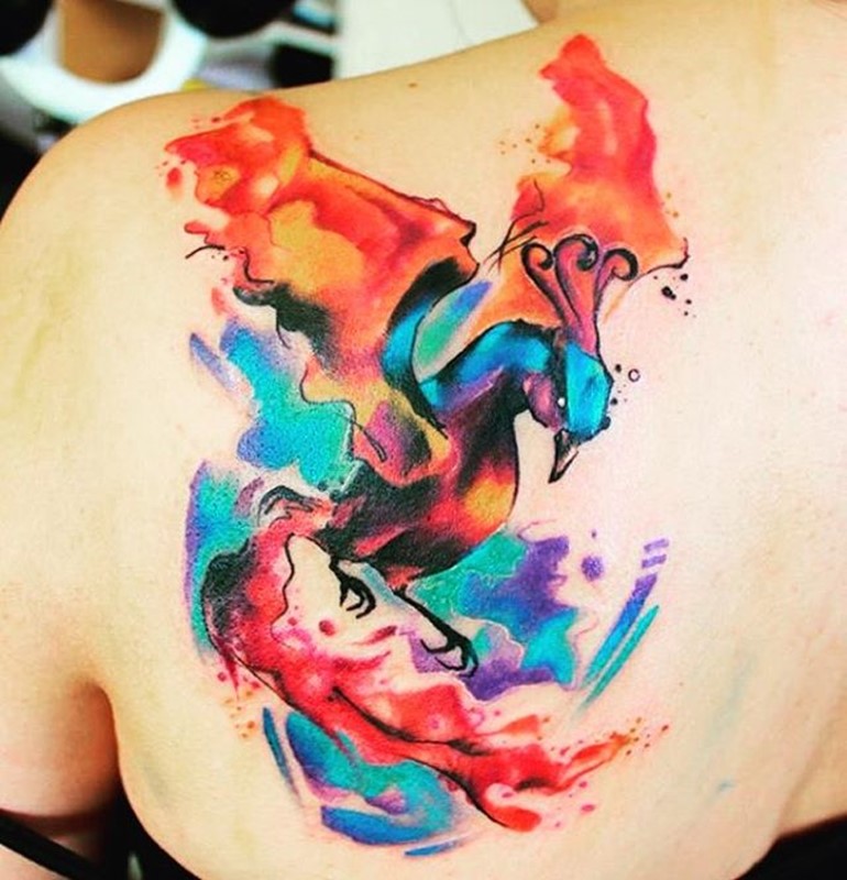 Watercolor Phoenix Tattoo Designs, Ideas and Meaning - Tattoos For You