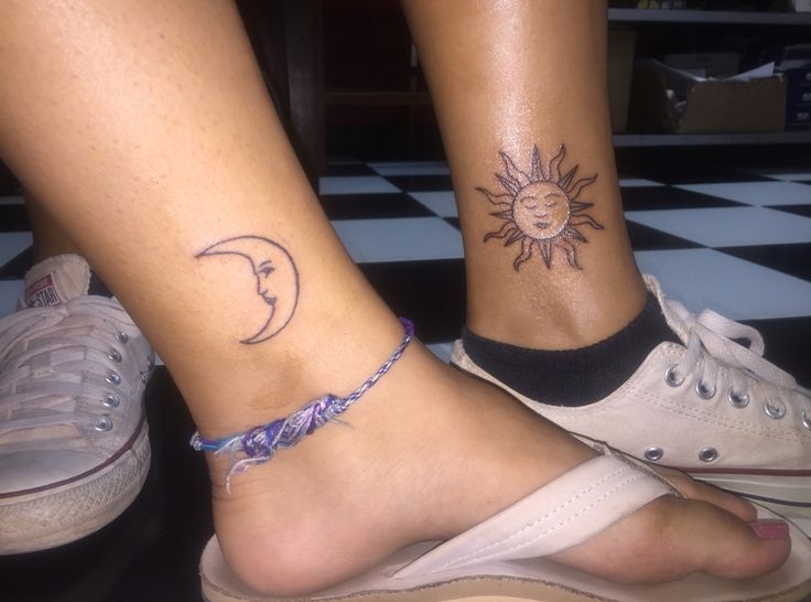 Sun and Moon Matching Tattoos for BFFs - wide 4