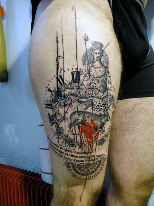 upper leg tattoos for men