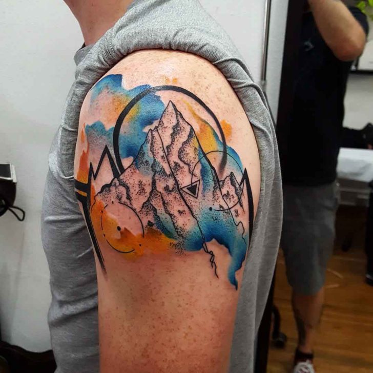 Watercolor Mountain Tattoo Designs, Ideas and Meaning - Tattoos For You