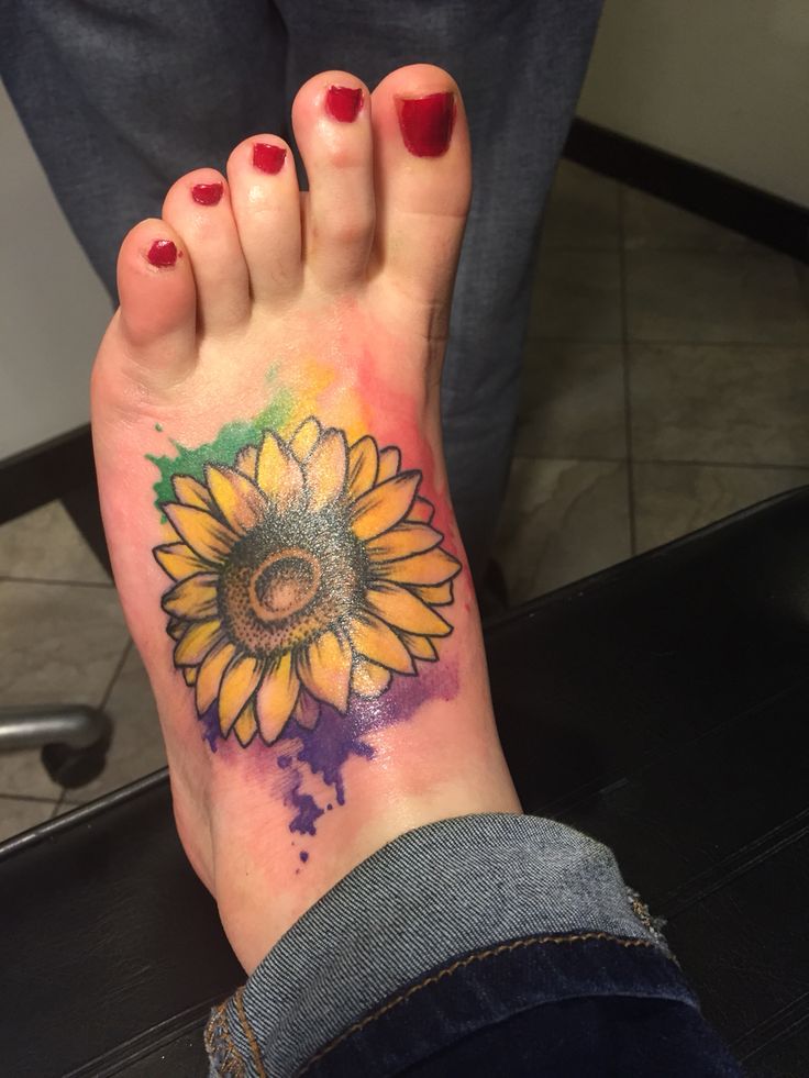 Watercolor Sunflower Tattoo Designs, Ideas and Meaning | Tattoos For You