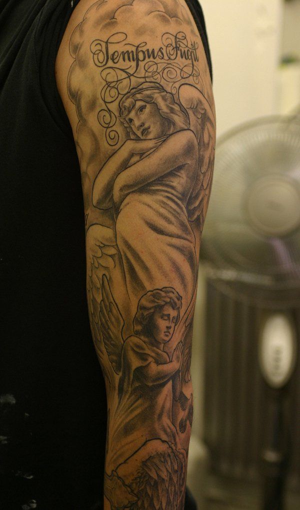 Angel Sleeve Tattoo Designs Ideas and Meaning Tattoos 