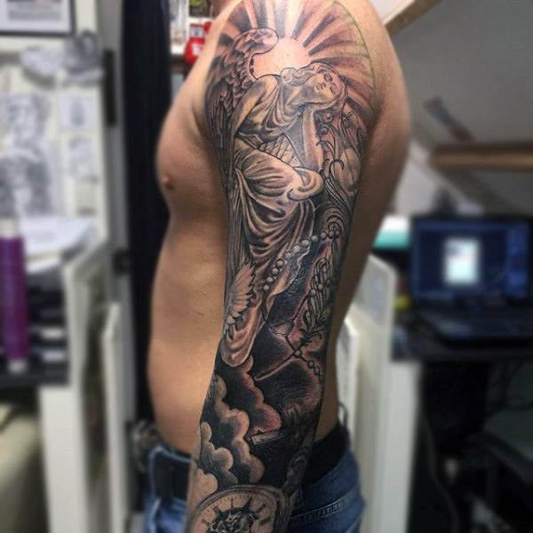 angel tattoo sleeve