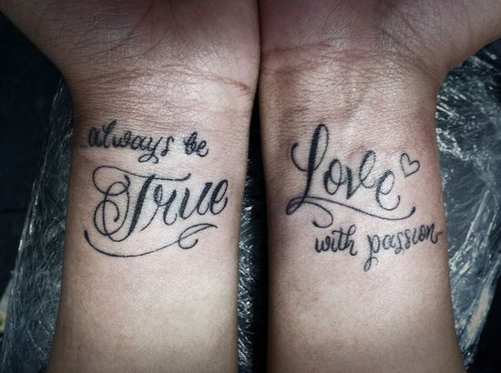 3. Simple Couple Tattoos on Wrist - wide 8