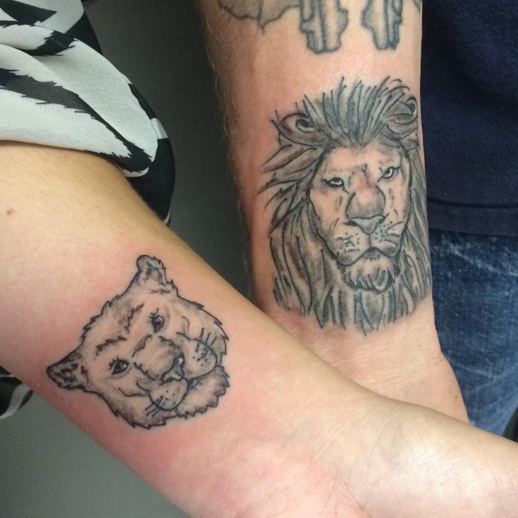 Matching Lion Tattoos Pictures.