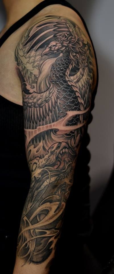 Phoenix Tattoo Sleeve Designs, Ideas and Meaning | Tattoos For You