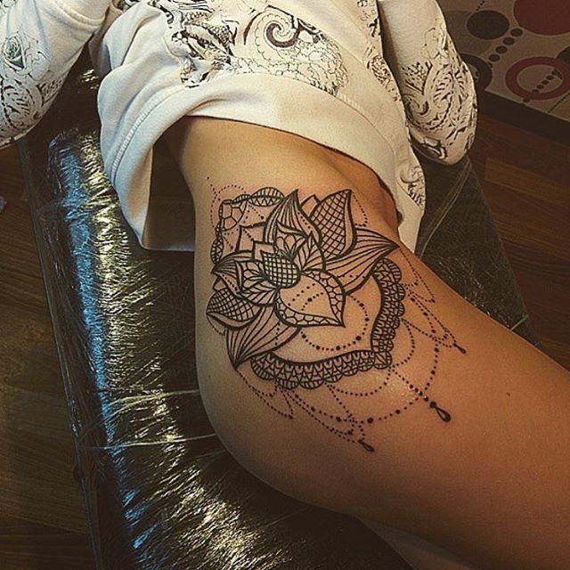 Mandala Thigh Tattoo