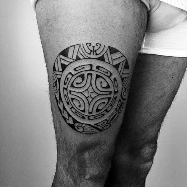 Tribal Thigh Tattoos for Guys.