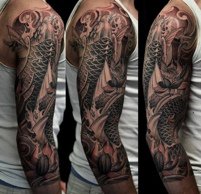  Koi  Fish  Tattoo  Sleeve  Designs Ideas and Meaning 