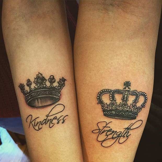 Matching King And Queen Tattoos Designs Ideas And Meaning