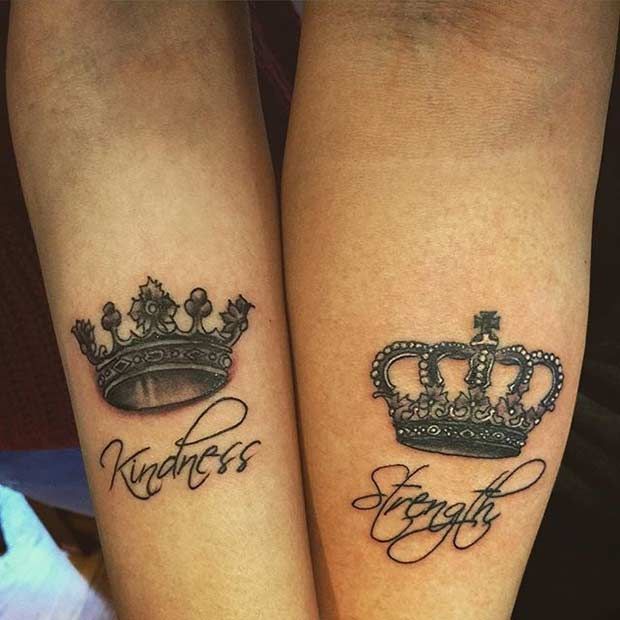 51 King and Queen Tattoos for Couples - StayGlam