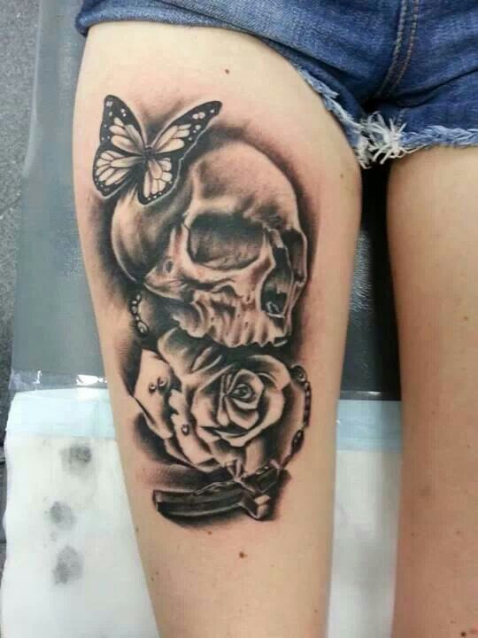 Skull Thigh Tattoos Designs Ideas And Meaning Tattoos For You 